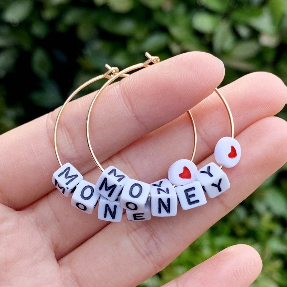 Money Block Hoop Earrings